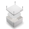 QILIPSU Outdoor Junction Box IP67 Waterproof Project Box ABS Plastic Weatherproof Electrical Enclosure Gray Cover (4.9"x4.9"x3.9")