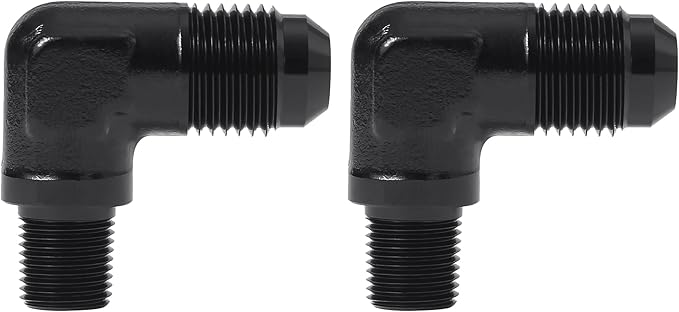 EVIL ENERGY 6AN to 1/8" NPT Male 90 Degree Fitting Adapter Aluminum 2PCS