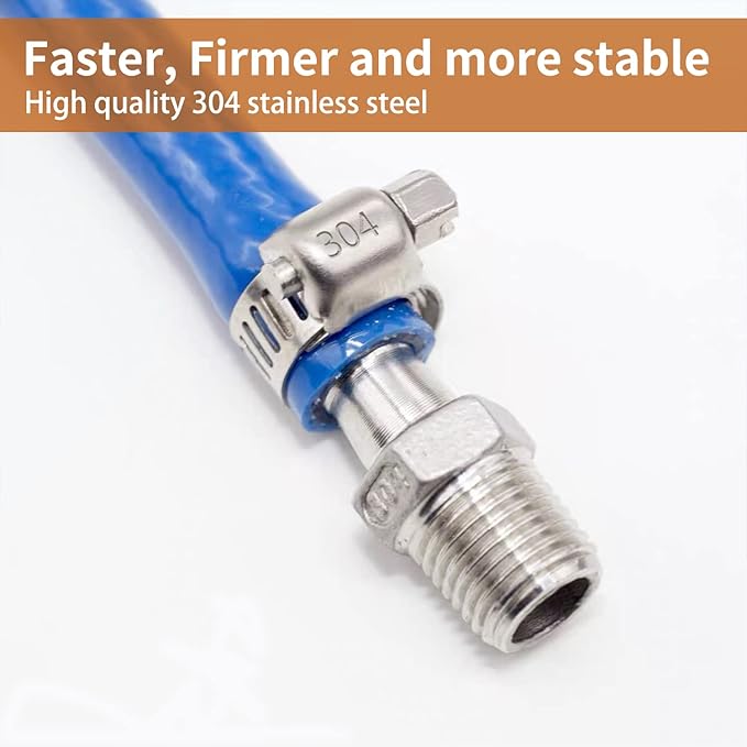 Hose Clamp, 100 Pack Stainless Steel Hose Clamps Worm Gear Fuel Line Pipe Clamps, 10-16mm (1/2 inch)