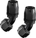 EVIL ENERGY 16AN Hose End Fitting 45 Degree Swivel for CPE Braided Hose Black 2PCS