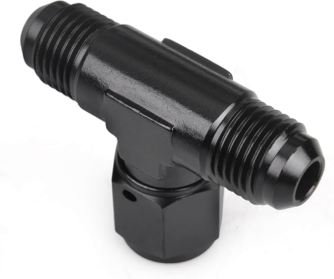 6AN Male Tee Fitting Adapter with AN6 Female Swivel on Side Aluminum 2Pcs