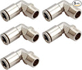 Beduan Brass BPL Push to Connect Air Fittings Elbow 3/8" Tube OD x 1/8" NPT Male 90° Degree Adapter (Pack of 5)