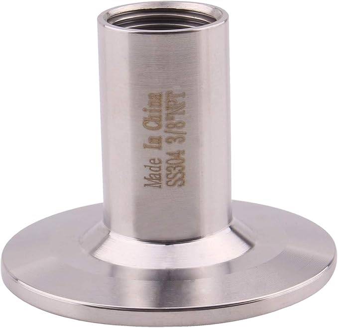 DERNORD Sanitary Female Threaded Pipe Fitting to 1.5 Inch TRI CLAMP OD 50.5mm Ferrule (Pipe Size: 3/8" NPT)