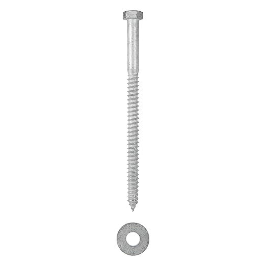 1/2 x 8 (25 Pack) Lag Screw Kit, 25 Screws and 25 washers, Hot Dip Galvanized, Meets ASME B18.2.1 Industrial/Commercial Grade by Makers Bolt