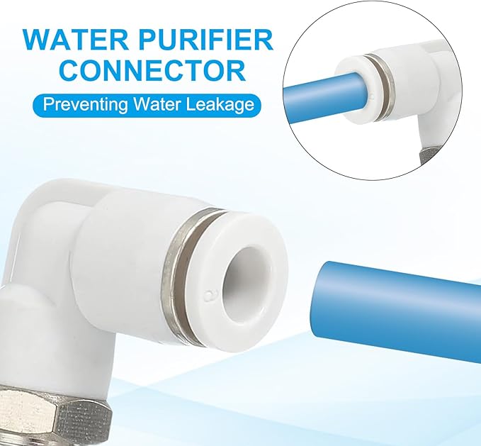 PATIKIL Push to Connect Fitting, 2 Pack Pneumatic Air Elbow Quick Connector 1/8"PT Male Thread x 6mm Tube 90 Degree Connect Tubing Elbow Air Tube Fitting Pneumatic Quick Adapter, White
