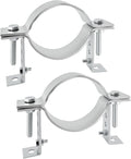 4 Inch Adjustable Chimney Pipe Strap Clamp Bracket, 2 Pack Heavy Duty Galvanized Steel Wall Mount for B Type Gas Vent Pipe, with Hardware Kit