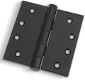 Haidms 304 Stainless Steel Matte Black 4'' Door Hinges for Exterior Doors Ball Bearing Door Hinges 4in x 4in with Square Corners, Heavy-Duty, 6PACK