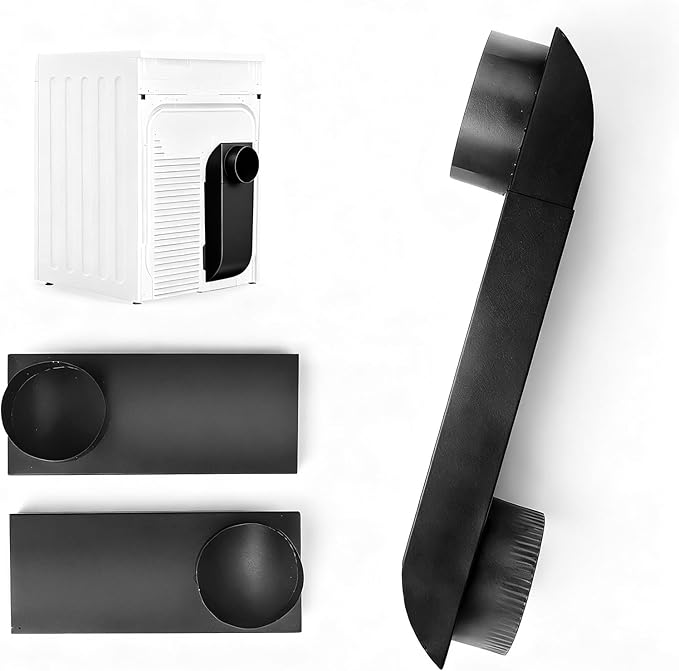 OEM Upgrade 12-19in Adjustable Dryer Vent Periscope - Telescoping Vent Duct for Tight Spaces, Space Saver Dryer Vent Adapter, low profile dryer vent duct,Fits Whirlpool & All 4in Dryer Outlets
