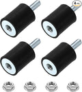 uxcell M6 Rubber Mounts, 4Pcs 20x25mm(DxH) Rubber Cylindrical Anti Vibration Isolator Shock Absorber with Lock Nut for Car Bobbin Generator Air Compressors