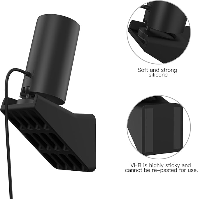 Adhesive Window Mount for Indoor Cam(1st Gen/2nd Gen)/R-ing Indoor Cam Plus,Easy to Install, No Tools Needed, Indoor Cam Camera 20 Degrees Tilt Strong Adhesive Wall Mounting Bracket (Black)
