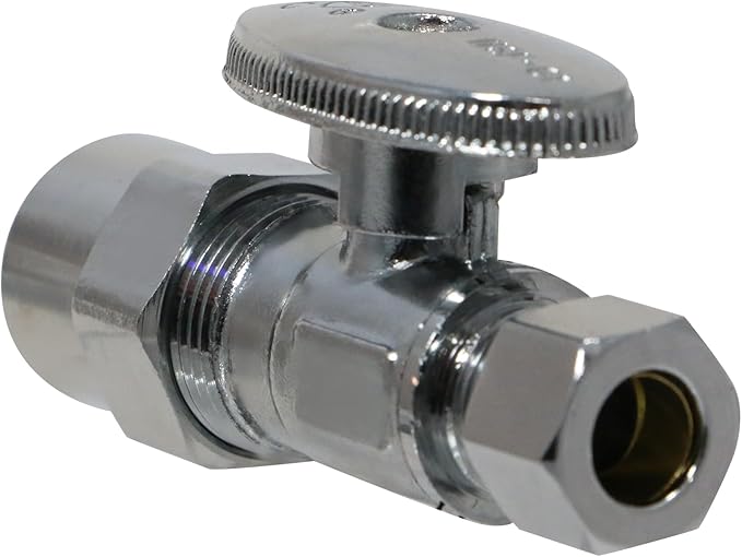 10 Pieces XFITTING 3/8" OD Compression x 1/2" CPVC Straight Valve, Brass
