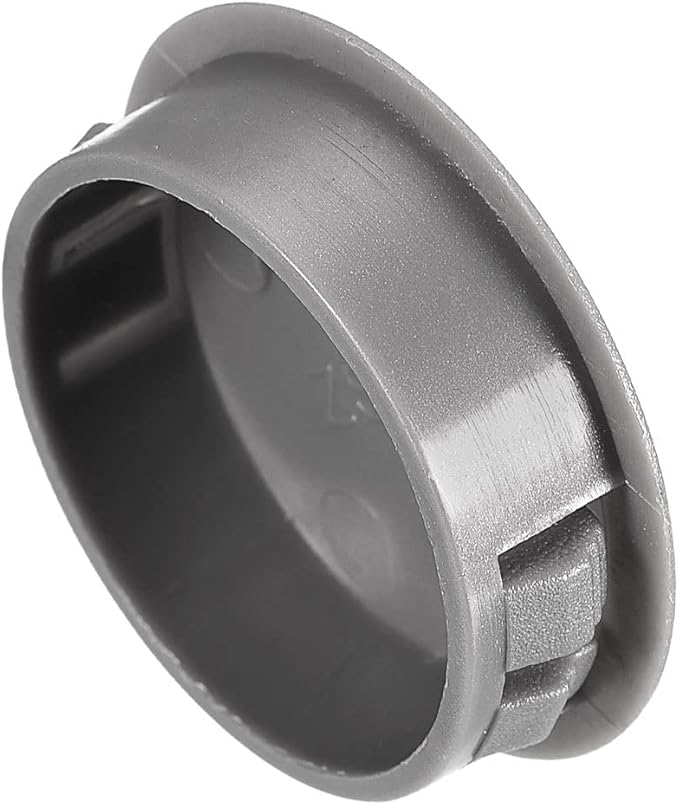 uxcell 1-3/8" Plastic Hole Plugs, 16Pcs Flush Type Panel Round Snap in Fastener Knockout Locking Plugs for Furniture Insert End Caps Panels, Gray