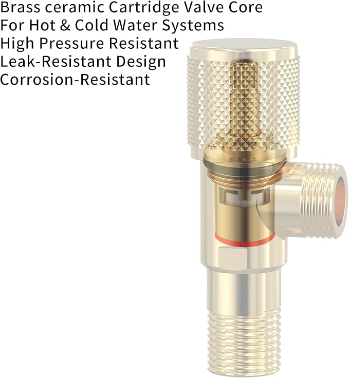 Bathroom Angle Stop Valve Shut Off Quarter Turn Hot Cold Water Shut Off Valve For Toilet Kitchen Sink