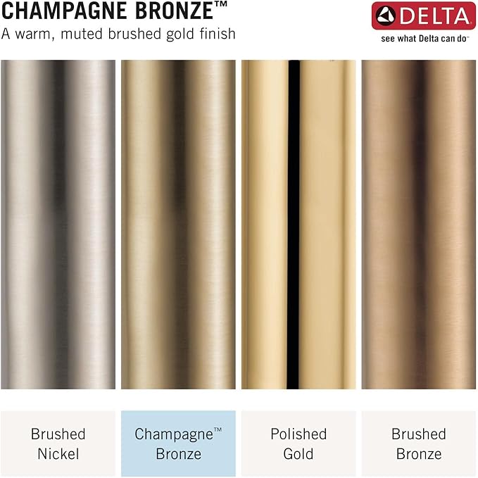Delta Faucet 4 Inch Tile-In Square Shower Floor Drain Gold, Shower Drain Kit, Square Shower Drain, Chrome Shower Drain, Shower Floor Drain, Champagne Gold DT062412-CZ
