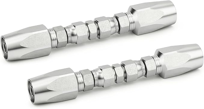 TAISHER 2PCS Hydraulic Hose Repair Kit 3/8" Reusable Fittings, 2-Wire Size #06 Field Repair Kit