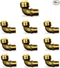 Push fit fittings 3/4 Inch x 3/4 Inch - Male NPT Threaded Elbow - Push to Connect Pex Copper CPVC - No Lead Brass (Pack of 10)