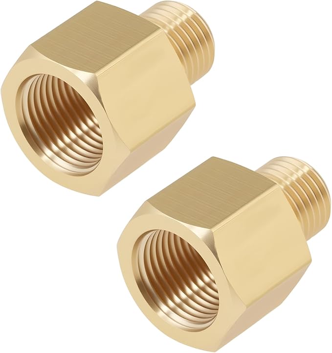 Brass Union Adapter M10x1.0 Male to M12x1.0 Female for Pipeline Connection