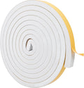 ToLanbbt White Door Window Weather Stripping Self Adhesive Foam Tape High Density Foam Sealing Strip Window Insulation Weatherproof Gasket Tape for Doors and Windows (1/2" W X 1/2" T X 16.5')