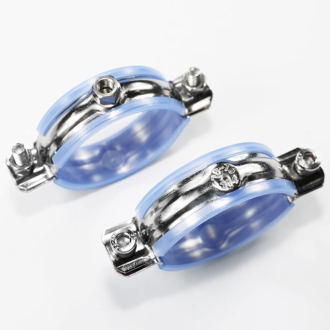 AKIHISA 2 Pcs 304 Stainless Steel Pipe Supports, Wall Mount Ceiling Mount Pipe Hanger, Pipe Holder for OD Pipe 38-40MM