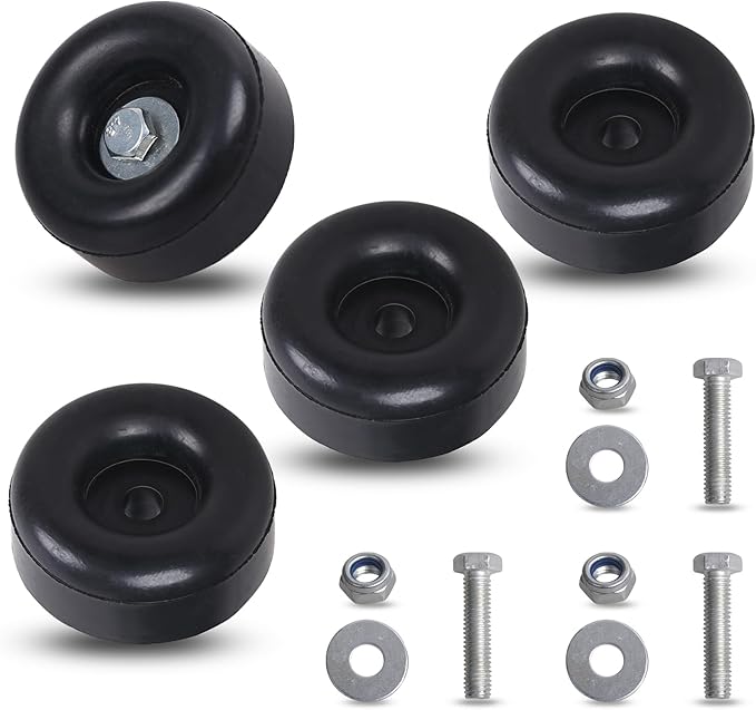 Heavy Duty Rubber Anti Vibration Foot 1 x 2.5 Inch 4-Pack Fits for Trailer Bumper Generators Pressure Washers air Compressors