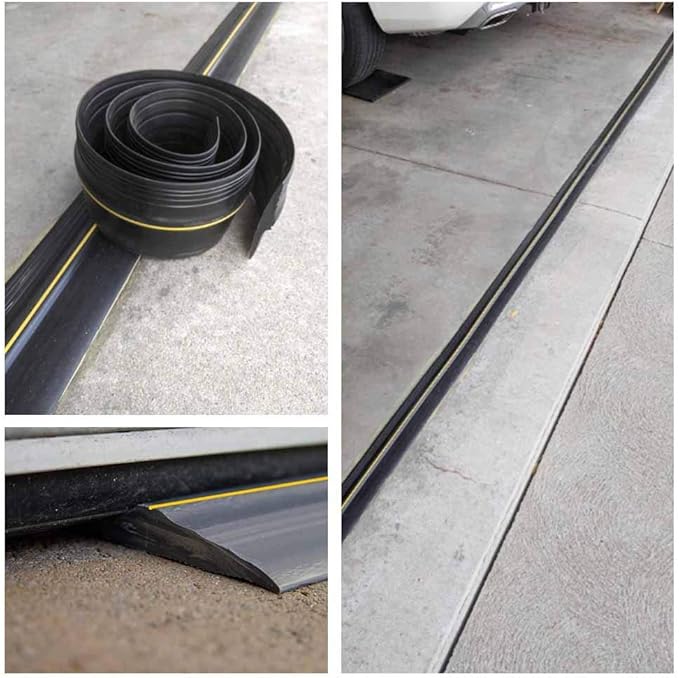 Papillon Garage Door Bottom Seal Strip, Weatherproof EPDM Rubber Threshold, Fits All Standard Doors, Easy for DIY Homeowners, No Adhesive (20Ft, Black)