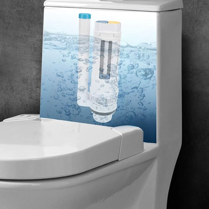 Asixxsix Toilet Fill Valve, 2.5 Inch ABS Dual Flush Drain Valve with Anti Siphon Function, Toilet Repair Kit Fit for 2 Piece Tank Height 305mm to 365mm
