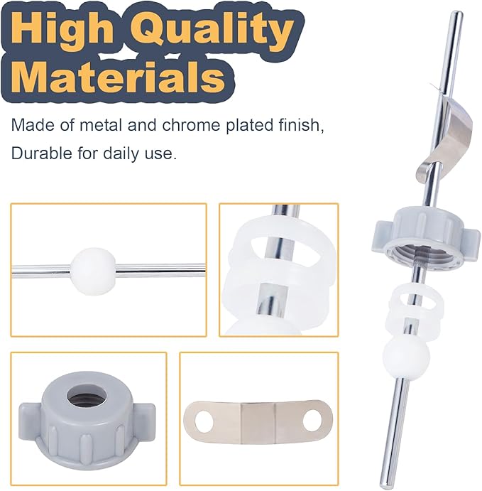 2 Pack Lavatory Pop Up Center Piece Assembly,Sink Ball/Pivot Rod Replacement Parts Bathroom Sink Drain Repair Kit Fits Most Popular Brands,Replacement for PS2673,18MM&15MM Ball, Chrome