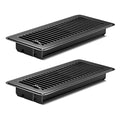 2Pcs Floor Vents Floor Registers 4x10 Inch, Heavy Duty Metal Hot Air Vent Covers 4x10 Inch with Rust-Proof Finish for Home Heater Floor Vent Grilles and Vents (2, Black, 4x10 Inches)