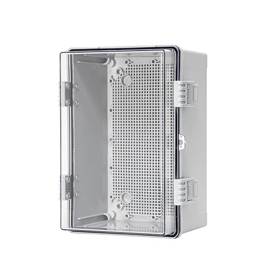 Waterproof Outdoor Junction Box IP66 ABS Plastic Electrical Box Universal DIY Project Box for Indoor/Outdoor Use with Wall-Mount Bracket Clear (11.8"x7.8"x6.6")