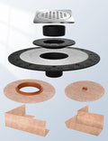 Shower Floor Drain Kit, Compatible with Schluter Systems kerdi Shower Drain, Resolve Drainage Issues,Shower Drain Cover Kit with 4 Inch Stainless Steel Drain Grate, ABS 2 Inch Flange