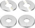 PATIKIL Wall Split Flange 85mm / 3.3" OD, 4 Pcs Round Escutcheon Plate Cover PPR Plumbing Cover Plates with Self-Adhesive Tape for 26.5mm / 1" Dia Water Pipe Faucet, Silver
