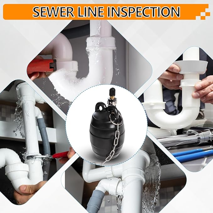 Inflatable Pipe Test Plug, with 19.7 or 39.37 Inch Quick-Install Extension Hose, Rubber Plumbing Balloon,2 Inch, 3 Inch or 4 Inch (2 inch)