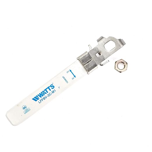 Watts LFFBV-3C-M1 Series 1/4" Lead-Free 2-Piece Full Port Chrome-Plated Brass Ball Valve with Female Threaded End Connections, Copper Silicon Alloy Body, O-Ring Seal, Steel Handle