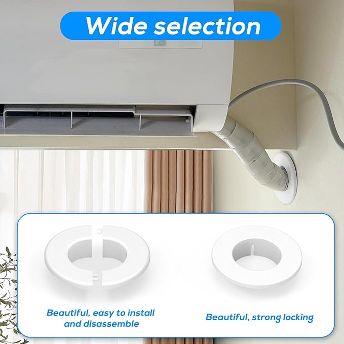 Mini Split Cover Wall Sleeve for Air Conditioner Line Set Covers with air Conditioning Filter Cotton for Outside Units AC Sleeve Through The Wall Pipe Accessories (8.66 inches Length)