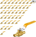 40 Pack Ball Valves, 3/4" Pex Crimp Shut Off Valve Yellow, Brass Full Port Pex B Shut Off Ball Valve for Hot and Cold Water, NSF/ANSI 61 Certified