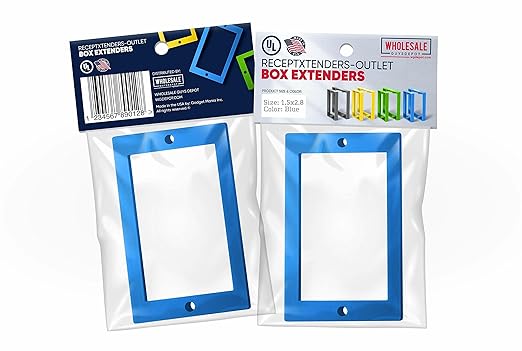 3/4" ReceptXtenders Single Gang, Receptacle Outlet Box Extender (1 pc.) with Screws UL Listed, Mud Ring