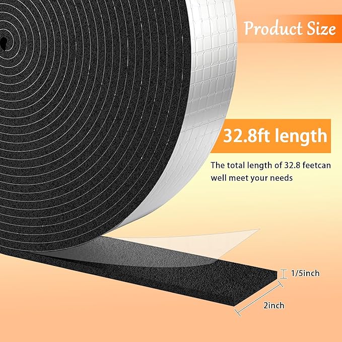 Pipe Insulation Wrap-2" X 33 ft Pipe Wrap Insulation Self-Adhesive Aluminum Foil Water Pipe Insulation Is Used For Anti-Freezing Protection Of Outdoor Water Pipes In Winter To Reduce Heat Loss