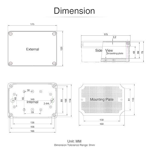 QILIPSU Outdoor Junction Box IP67 Waterproof Project Box ABS Plastic Weatherproof Electrical Enclosure Clear Cover (6.9"x4.9"x3" CC)