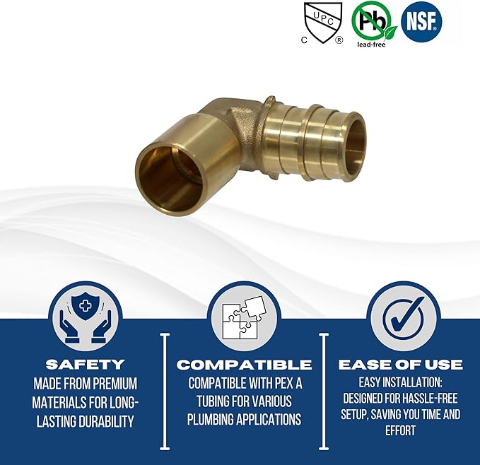 10 Pcs XFITTING Pex A 3/4 Inch x 3/4 Inch Male Elbow Sweat, 30-1-2=10XX