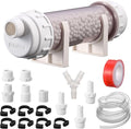 Lounsweer Condensate Neutralizer Kit with 925g Ceramic Balls, Transparent Tube with Complete Fittings, Wall-Mount Clamps, PVC Tubing & PTFE Tape, etc. for HVAC Furnace and Boiler, Replaceable Media