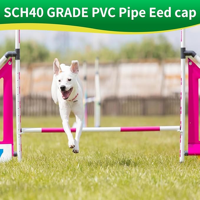 LESSO 1.5 inch PVC Pipe End Cap | 4pack Schedule 40 Industrial pipe fittings 1-1/2" PVC Pipe External Plug Adapter for Build Furniture DIY Garden Shelf, White