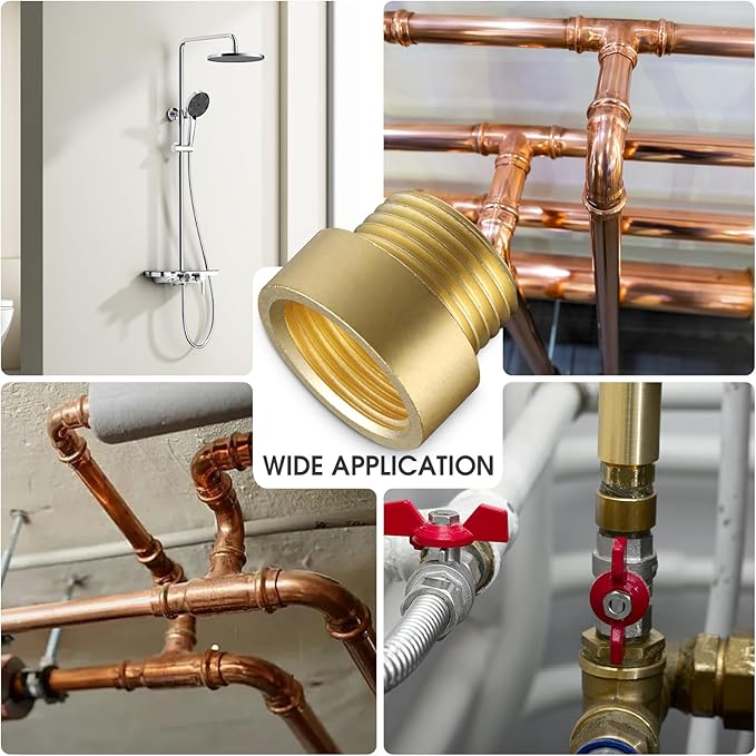 2 Packs Length 20 mm G1/2 Male to Female Brass Fittings for Connecting and Extending Pipes Tubs and Taps