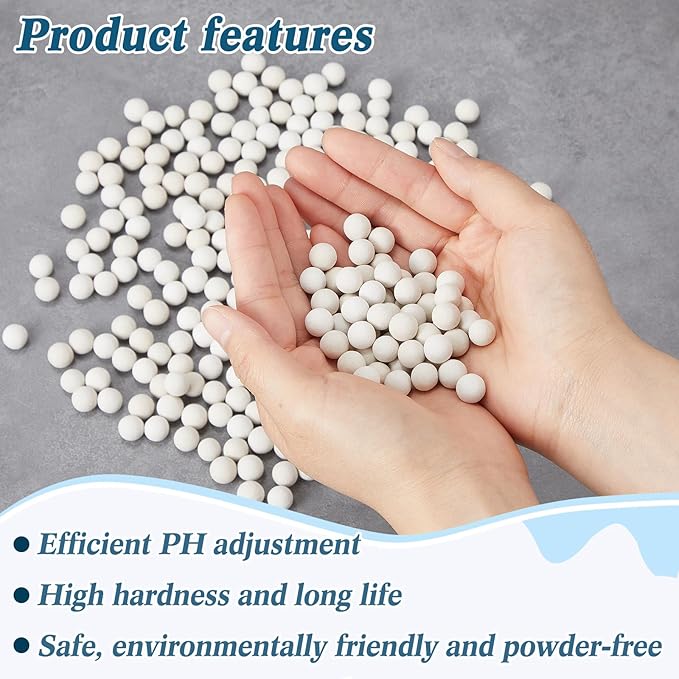 Leumoi 6.6 lbs Refill Condensate Neutralizer 9-10 mm Condensate Neutralizes Balls Acidic Water Increases Alkalinity Waste Liquid Neutralizer Condensing Water Heater Neutralizer Filler(2 Bag)