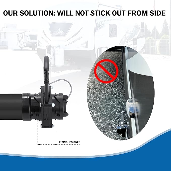 Short Bayonet Hook Twist-On Waste Valve RV Gate Valve Compatible with Most Brands of Bayonet/Lug Adapter UV-Resistant(1Pack) Black(8050)
