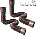 Roof Downspout Extension Pipe, Adjustable & Expandable Gutter Drain Pipe, PVC Anti-Clogging Rainwater Extension Hose for Roof Drainage（ROUND/brown)