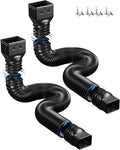 2 Pack Rain Gutter Downspout Extensions,Drain Downspout Extender Diverter, Flexible Downspout Extensions Can Extendable from 21 to 60 Inches (Black)