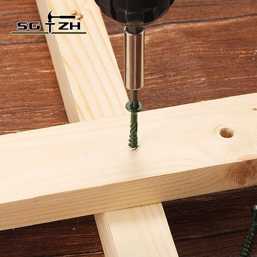 #8 x 1 Inch Deck Screws (1880Pcs) 8lb. Carbon Steel, Green, Flat Head, Rust Resistant epoxy Coated, with T25 Star Bit