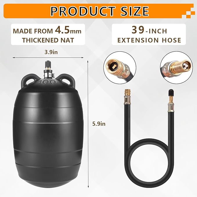 Inflatable Pipe Test Plug, with 19.7 or 39.37 Inch Quick-Install Extension Hose and Anti-Fall Iron Ring, Rubber Plumbing Balloon,2 Inch, 3 Inch, 4 Inch and 6 Inch (4 inch)