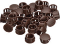 uxcell 14mm(35/64") Plastic Hole Plugs, 36Pcs Flush Type Panel Round Snap in Fastener Knockout Locking Plugs for Furniture Insert End Caps Panels, Brown