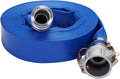 Lay-Flat Pool Backwash Hose - 1.5" x 50Ft with Aluminum Camlock C & E Fittings Reinforced Heavy Duty PVC Discharge Hose Weather-Proof Vinyl Pool Drain Hose for Water Transfer